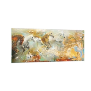 Quadro em vidro - A galope através da luz - 100x40 cm
