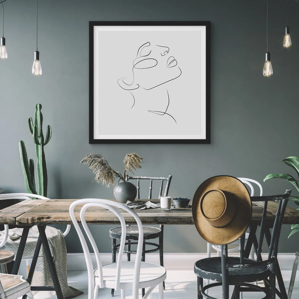 Pôster com moldura preta - Os meandros dos sonhos - 60x60 cm