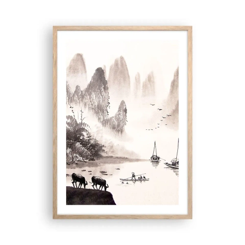 Pôster com moldura de carvalho claro - O cotidiano exótico do Oriente - 50x70 cm