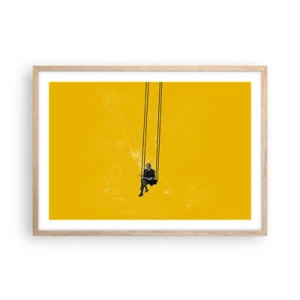 Pôster com moldura de carvalho claro - Dia como todos os dias - 70x50 cm