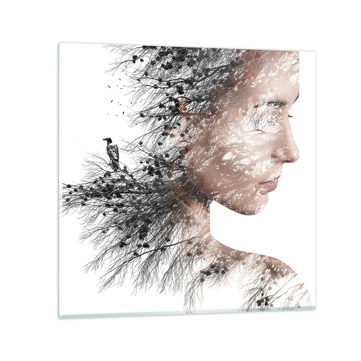 Quadro em vidro - Espírito da floresta - 70x70 cm