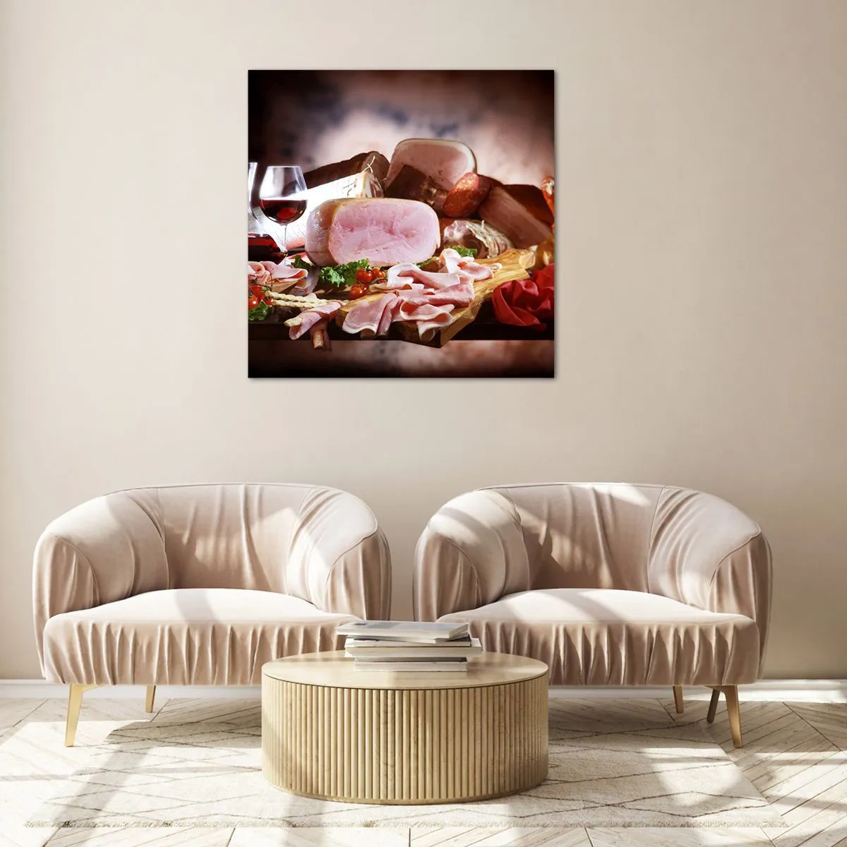 Quadro em vidro - Um sonho culinário com uma jarra - 50x50 cm