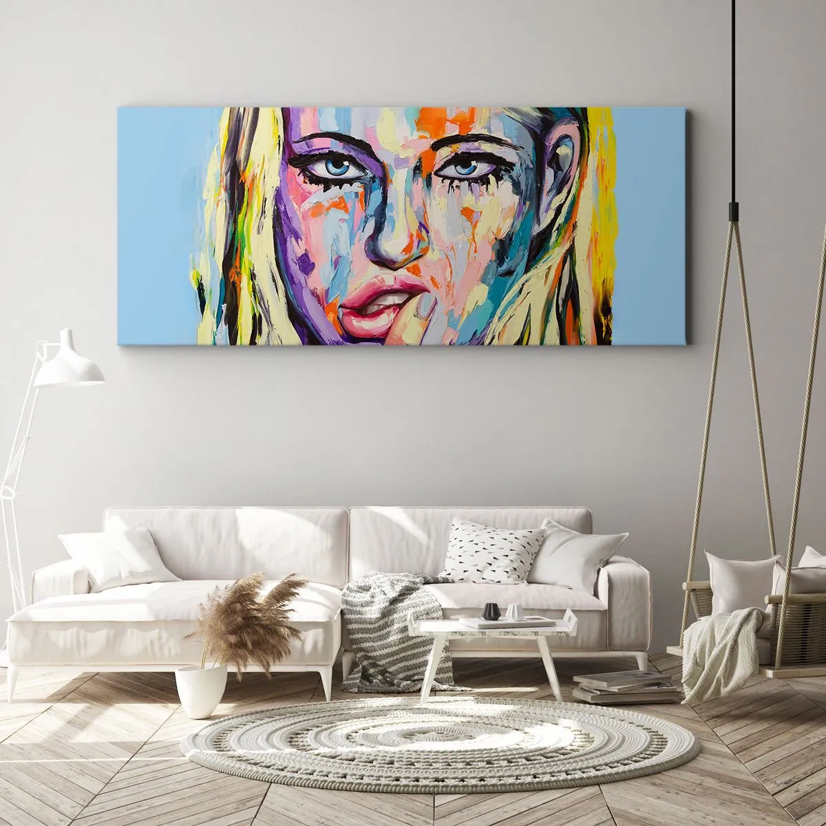 Quadro em tela - Olhe-a diretamente nos olhos - 100x40 cm