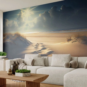 Papel de Parede Premium Sand - Uma paisagem relaxante - Dunas, Praia, oceano - 150x105 cm