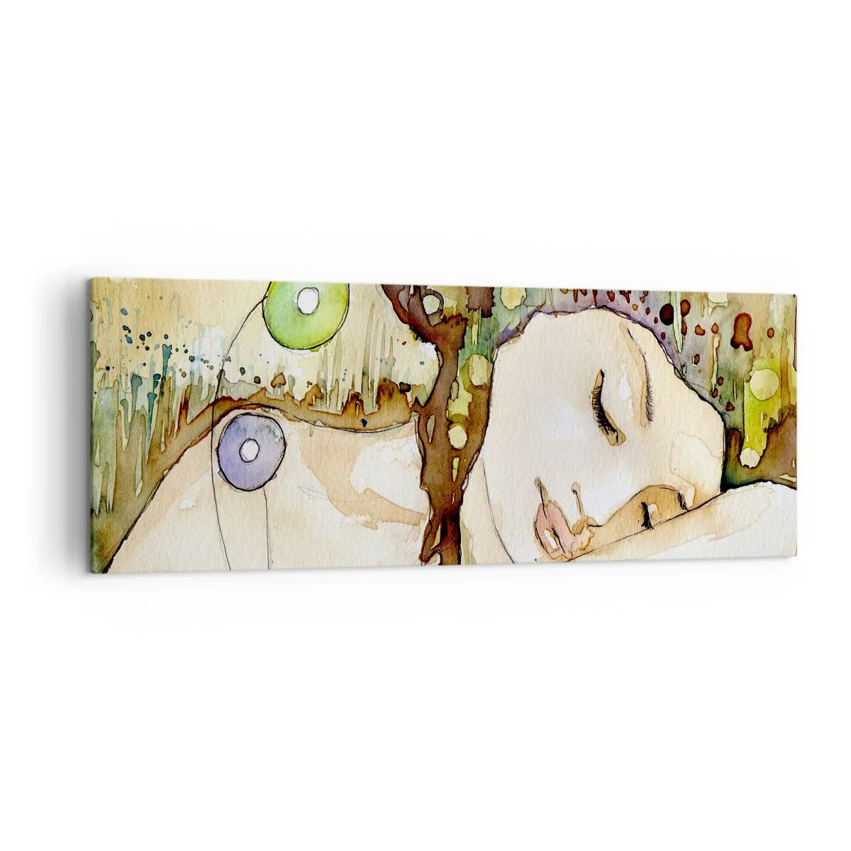 Quadro em tela - Um sonho Violeta Esmeralda - 140x50 cm