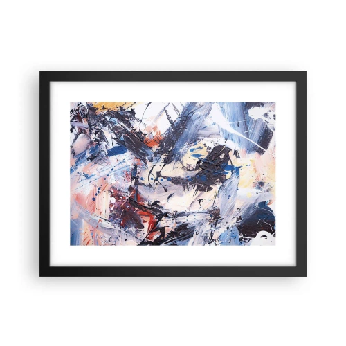 Pôster com moldura preta - Dança louca da abstração - 40x30 cm