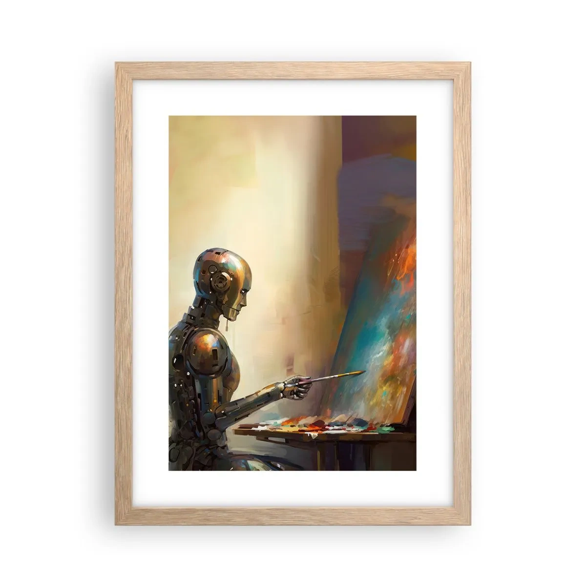 Pôster com moldura de carvalho claro - A arte do futuro - 30x40 cm