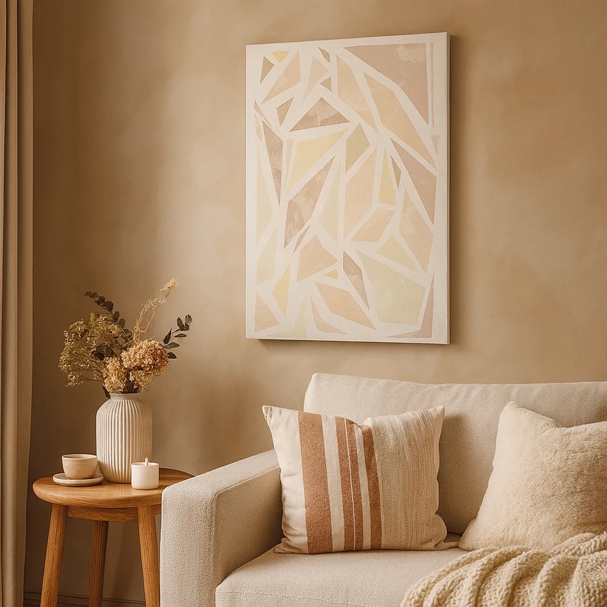 Quadro em tela - Composição de vitral - 50x70 cm