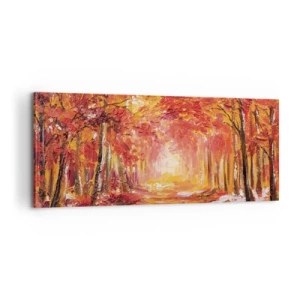 Quadro em tela - Floresta de cobre - 100x40 cm