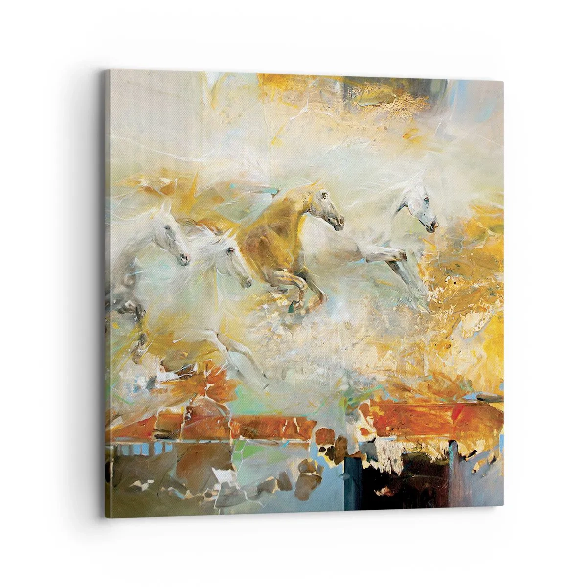 Quadro em tela - A galope através da luz - 70x70 cm