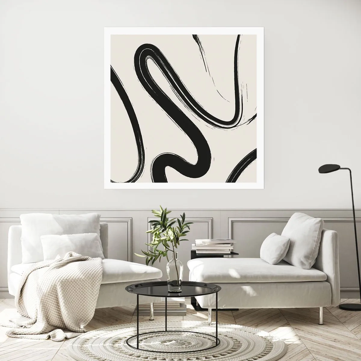 Pôster - Capricho preto e branco - 30x30 cm