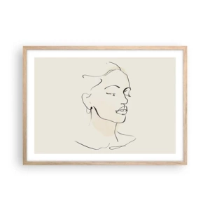 Pôster com moldura de carvalho claro - Uma certa linha - 70x50 cm