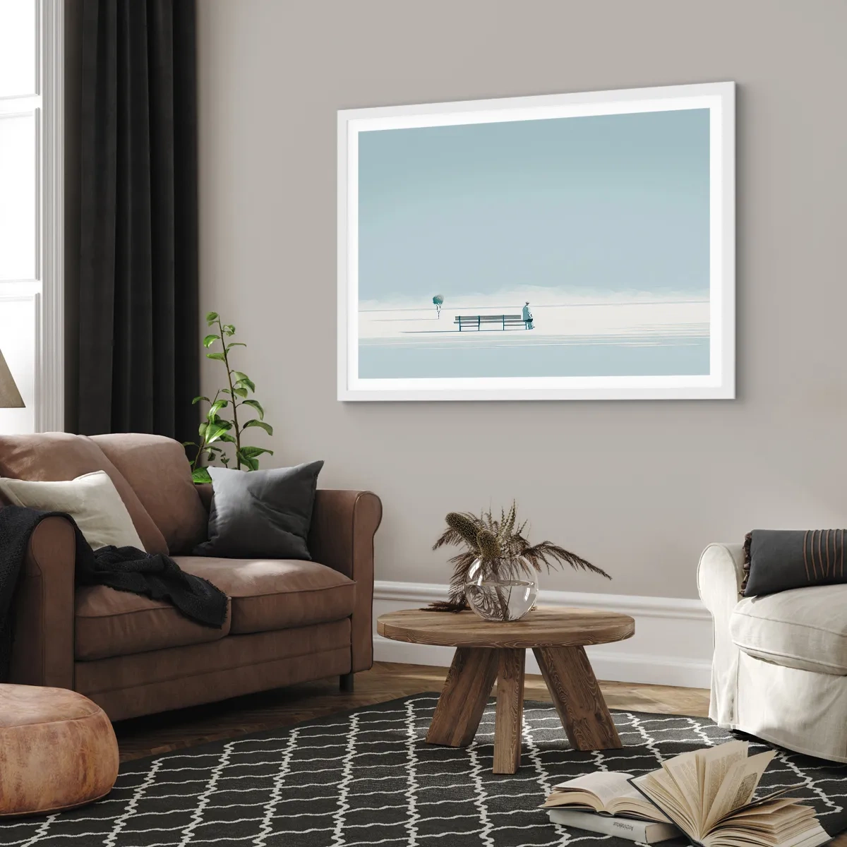 Pôster em moldura branca - Sim, estou esperando. - 50x40 cm