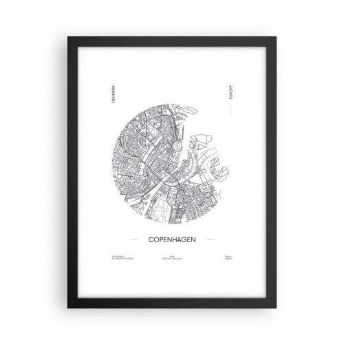 Pôster com moldura preta - Anatomia de Copenhague - 30x40 cm