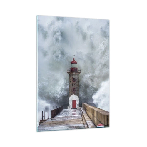 Quadro em vidro - O rugido das águas, o som do vento - 50x70 cm