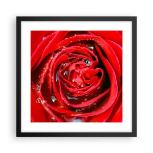 Pôster com moldura preta - Em gotas de orvalho - 40x40 cm