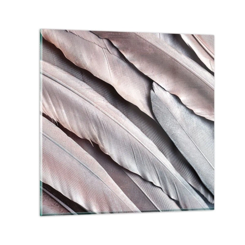 Quadro em vidro - Em prateado rosa - 30x30 cm