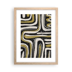 Pôster com moldura de carvalho claro - Composição: estradas e becos - 30x40 cm