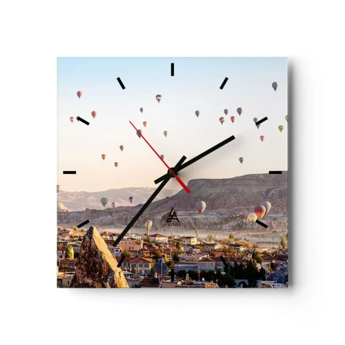 Relógio de parede - Relógio em vidro - Como navios no céu - 30x30 cm