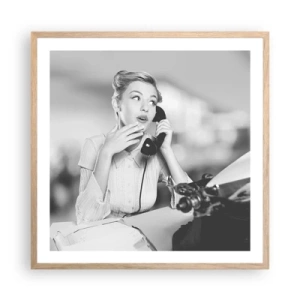 Pôster com moldura de carvalho claro - Olá, estes são os anos 50. - 60x60 cm