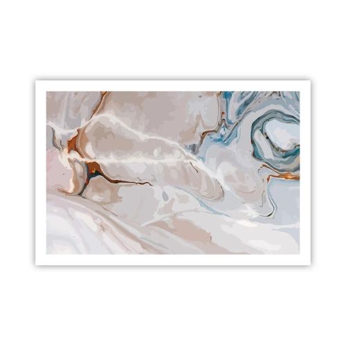 Pôster - Meandros azuis sob branco - 91x61 cm