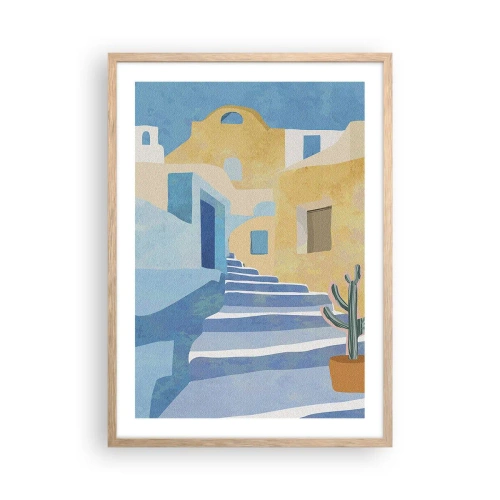 Pôster com moldura de carvalho claro - Um dia em uma cidade árabe - 50x70 cm