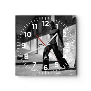 Relógio de parede - Relógio em vidro - Elegância urbana - 40x40 cm