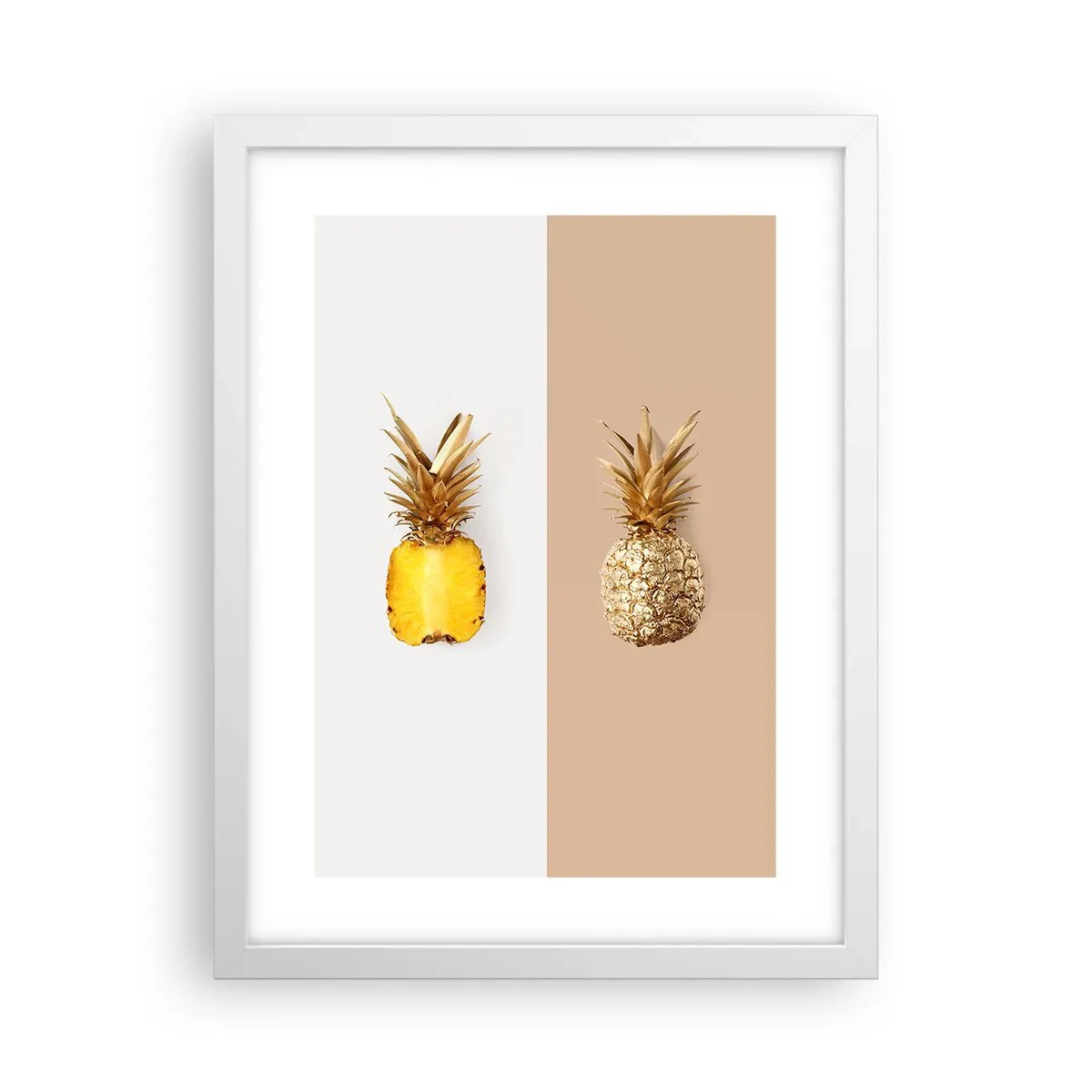 Pôster em moldura branca - Ananás para nós - 30x40 cm