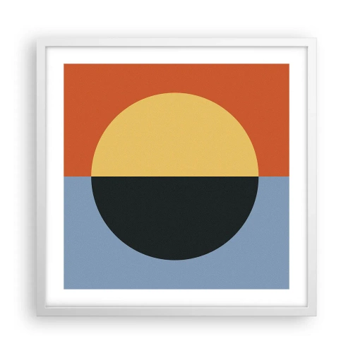 Pôster em moldura branca - Composição do calor e do frio - 50x50 cm