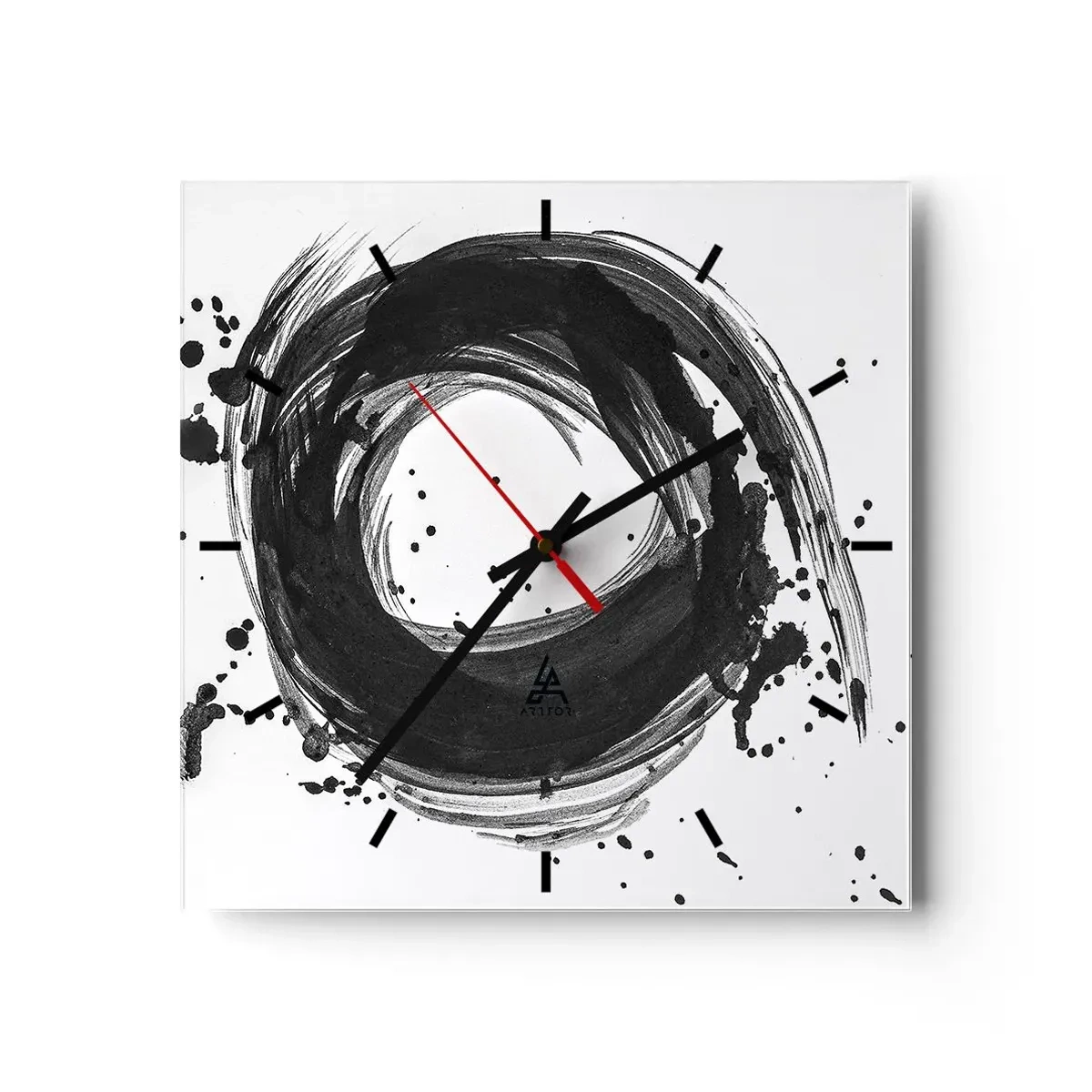 Relógio de parede - Relógio em vidro - O vórtice da criação - 30x30 cm