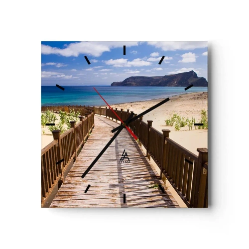 Relógio de parede - Relógio em vidro - Leve-me para as ilhas felizes - 30x30 cm