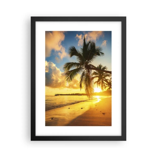 Pôster com moldura preta - Um sonho caribenho - 30x40 cm