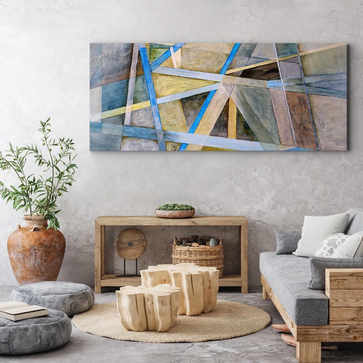 Quadro em tela - Em linha reta ou na diagonal? - 120x50 cm
