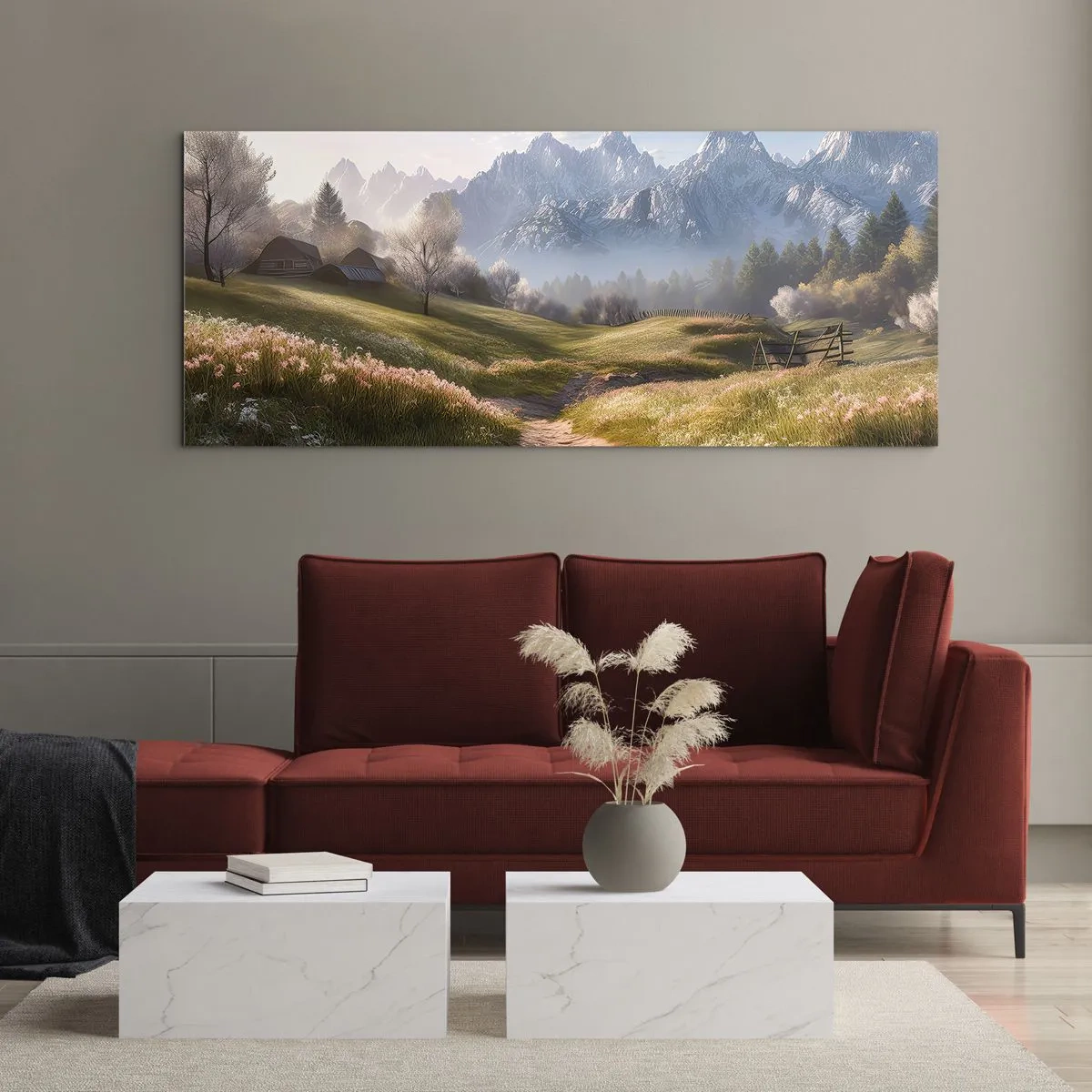 Quadro em vidro - Vale idílico - 160x50 cm