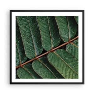 Pôster com moldura preta - Num ritmo verde - 60x60 cm