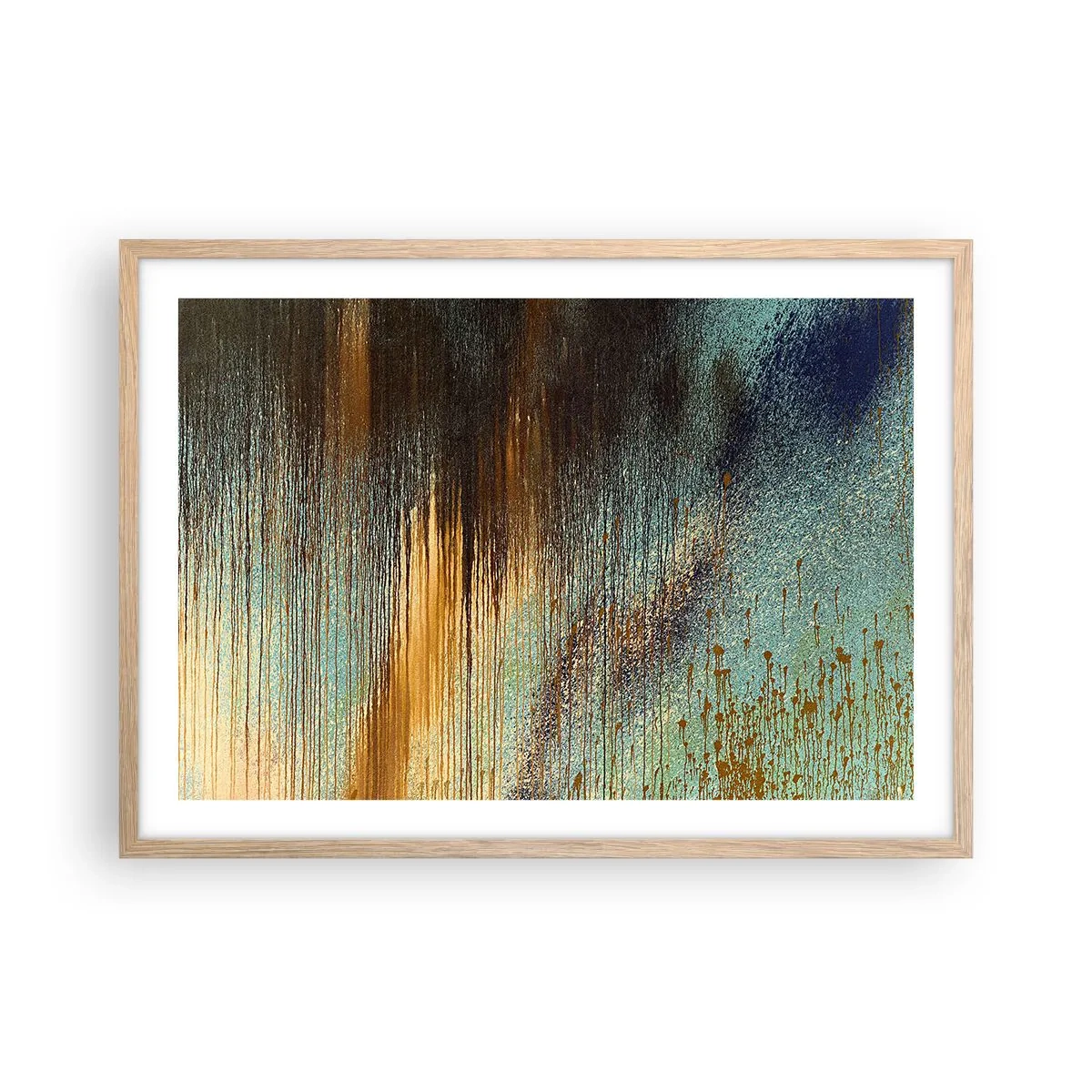 Pôster com moldura de carvalho claro - Uma composição colorida não acidental - 70x50 cm