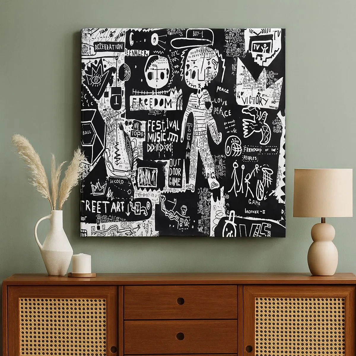 Quadro em tela - O direito e a alegria da juventude espiritual - 30x30 cm