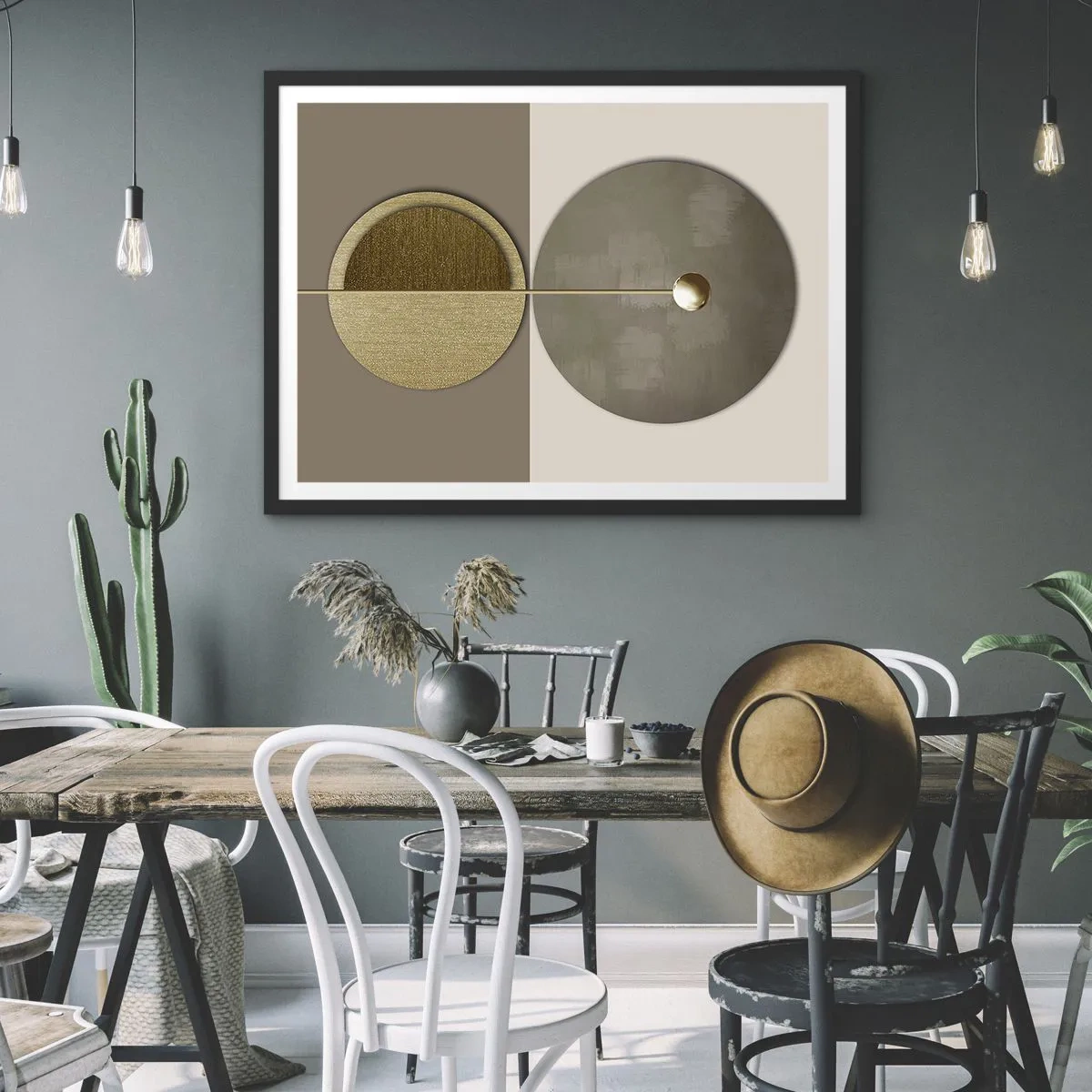 Pôster com moldura preta - Equilíbrio perfeito - 50x40 cm