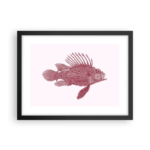 Pôster com moldura preta - Um habitante de águas exóticas - 40x30 cm