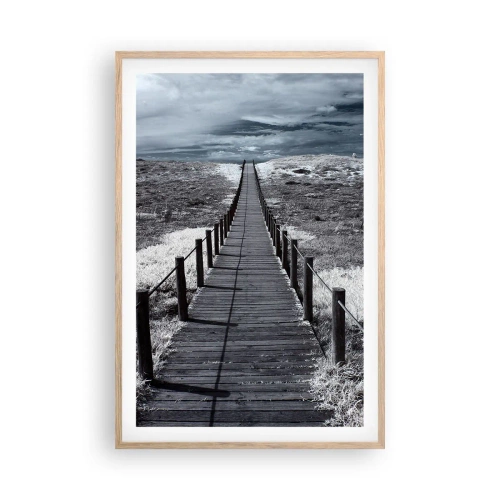 Pôster com moldura de carvalho claro - Direto para a costa - 61x91 cm