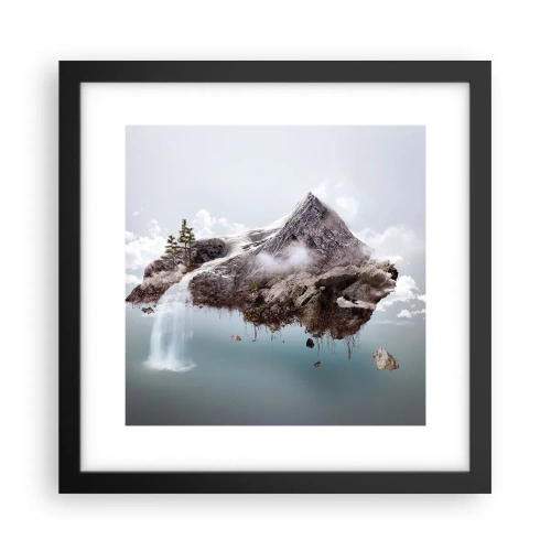 Pôster com moldura preta - Pelos olhos de um surrealista - 30x30 cm