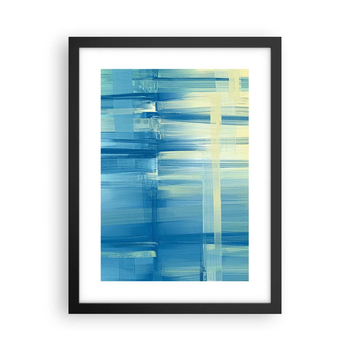 Pôster com moldura preta - Composição em turquesa - 30x40 cm