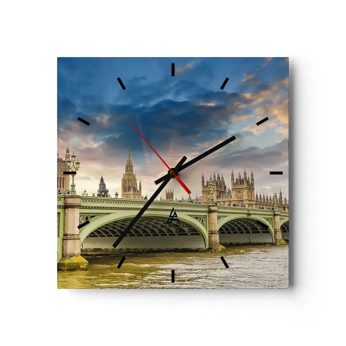 Relógio de parede - Relógio em vidro - O tempo parou no Império - 40x40 cm