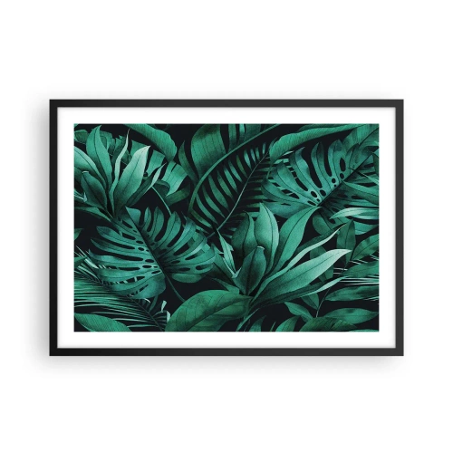Pôster com moldura preta - A profundidade da vegetação tropical - 70x50 cm