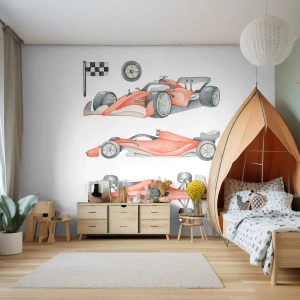 Papel de Parede Premium Sand - Persiga seu sonho - Carros de corrida, Carros, Infantil - 100x70 cm