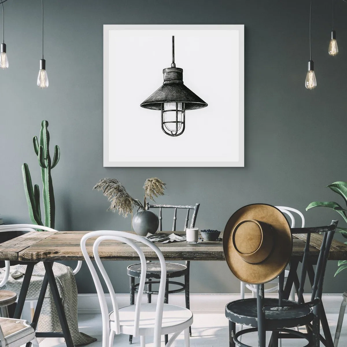 Pôster em moldura branca - Como antigamente… - 40x40 cm