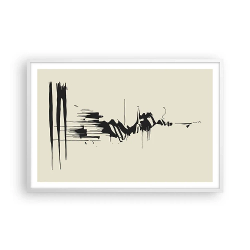 Pôster em moldura branca - Abstração apressada - 91x61 cm