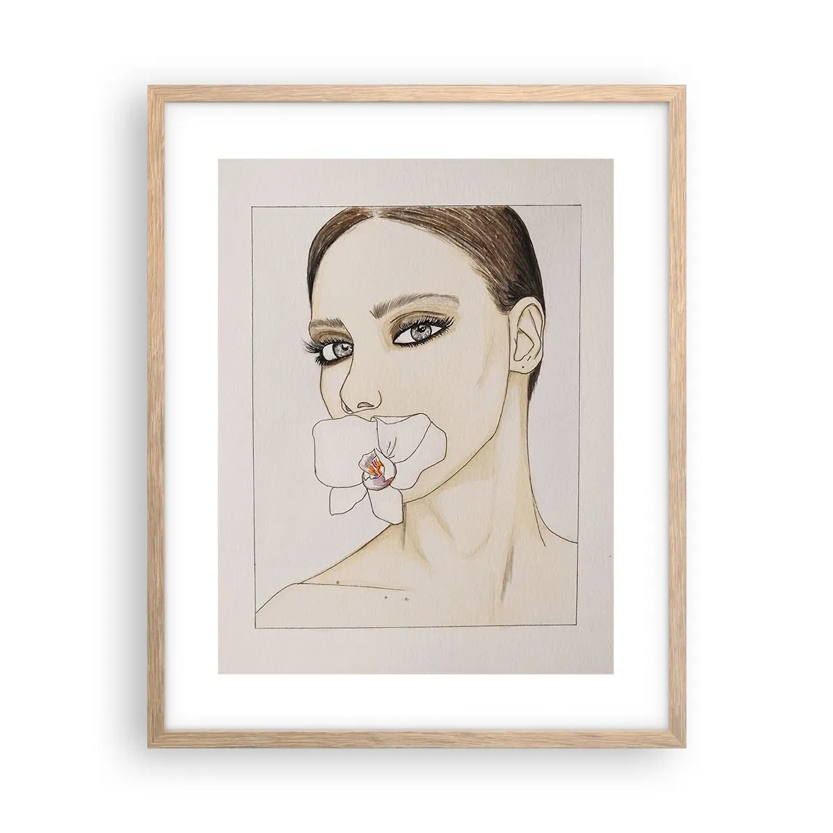 Pôster com moldura de carvalho claro - Símbolo de elegância e beleza - 40x50 cm