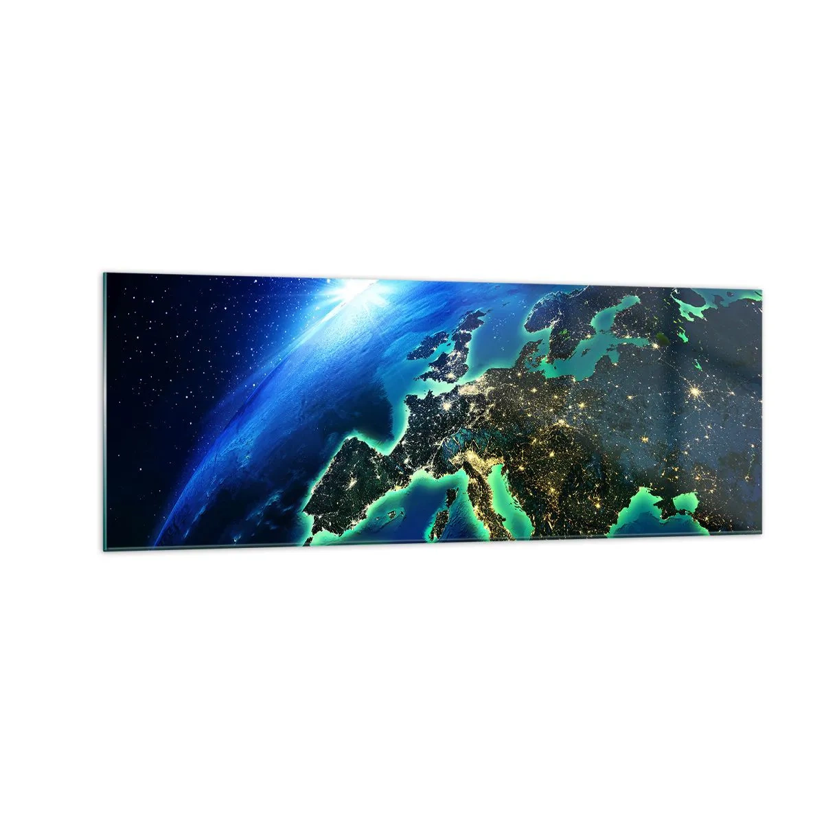 Quadro em vidro - Uma Europa cintilante - 140x50 cm