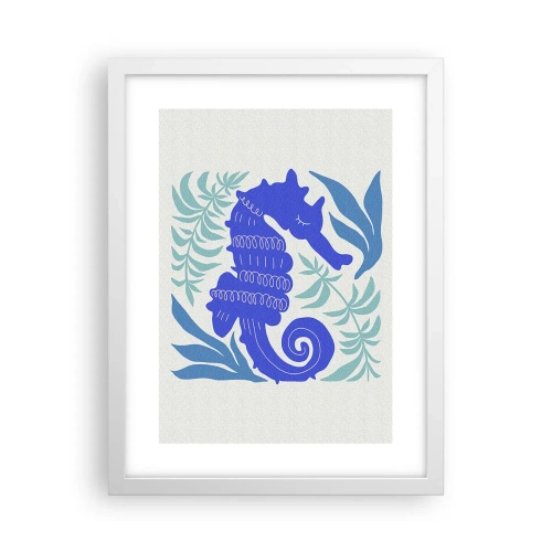 Pôster em moldura branca - Em um prado subaquático - 30x40 cm